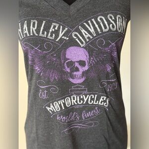 Harley-Davidson Black and Purple Graphic Tee